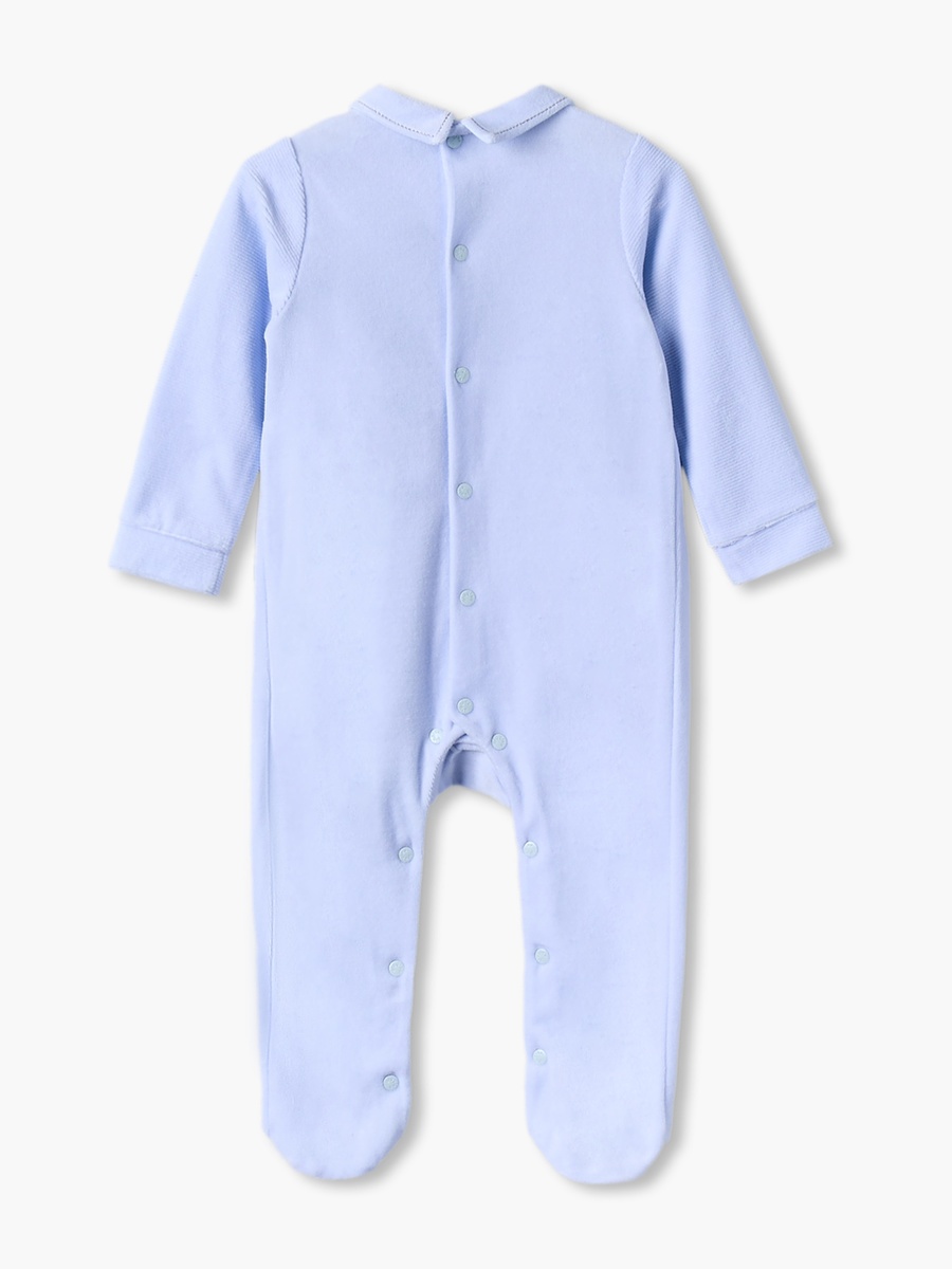 Cotton Collared Long Sleeves Sleepsuit with Snap Button Closure