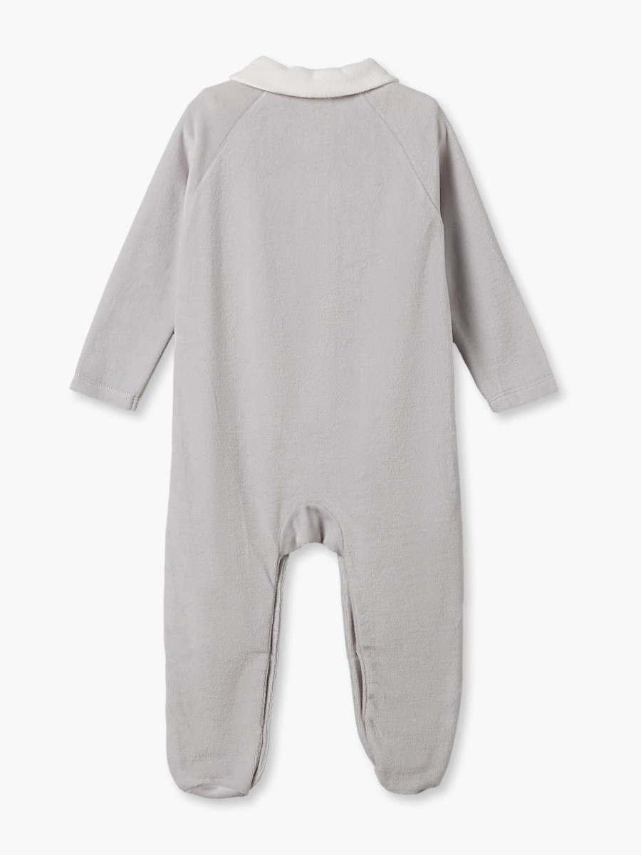 Pack of 2 Velour Crew Neck Long Sleeves Sleepsuit with Alphabet Print