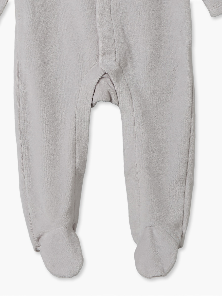 Pack of 2 Velour Crew Neck Long Sleeves Sleepsuit with Alphabet Print