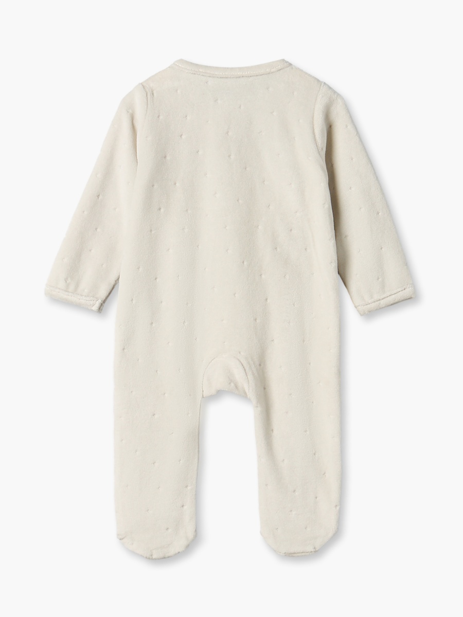 Cotton Crew Neck Long Sleeves Sleepsuit with Sheep Applique