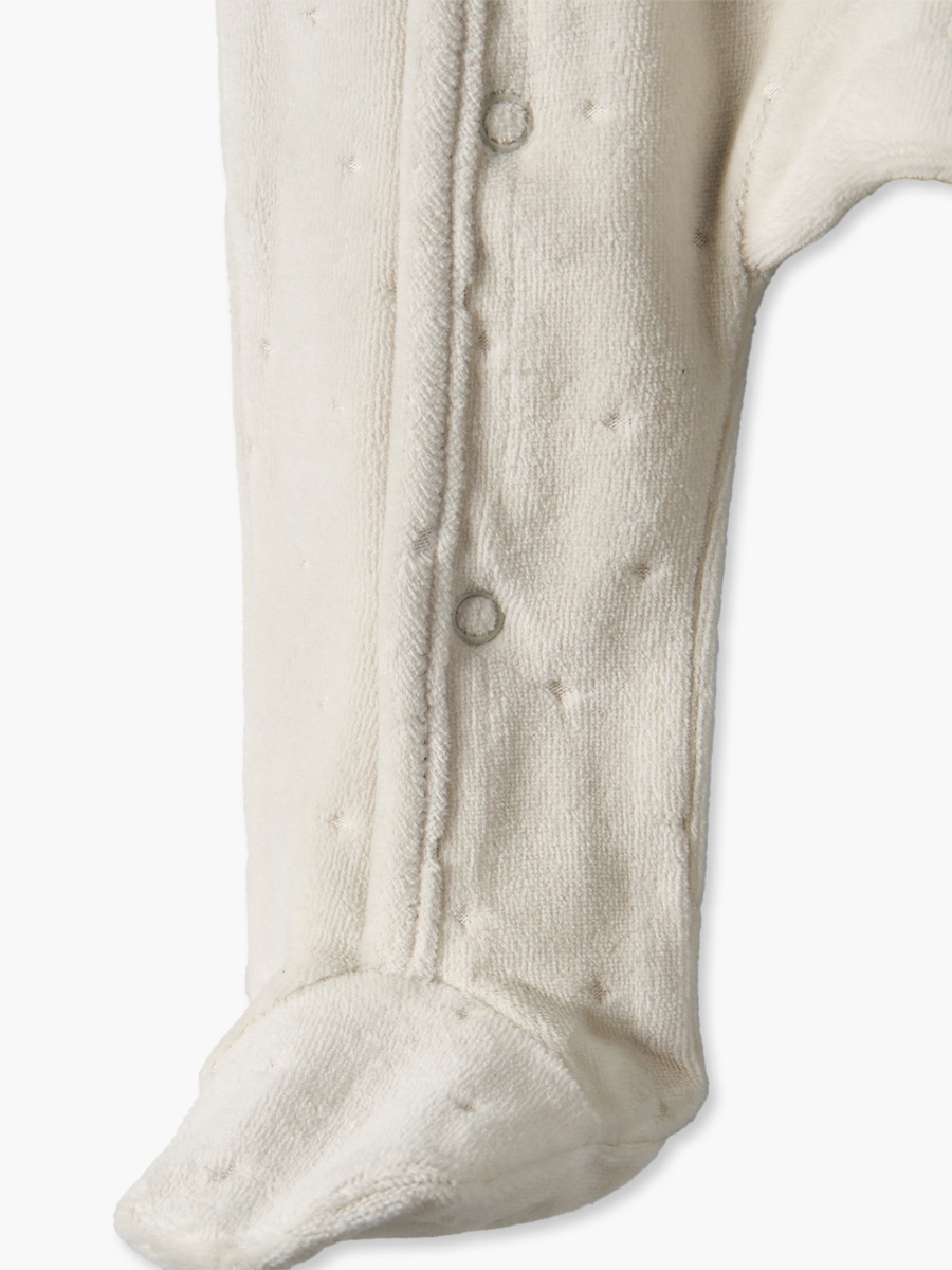 Cotton Crew Neck Long Sleeves Sleepsuit with Sheep Applique