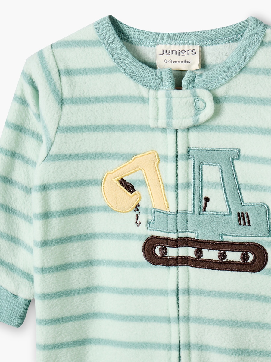 Pack of 2 Round Neck Long Sleeves Sleepsuit with Construction Print