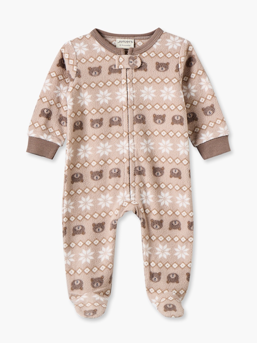 Pack of 2 Crew Neck Long Sleeves Sleepsuit with Teddy Bear Print