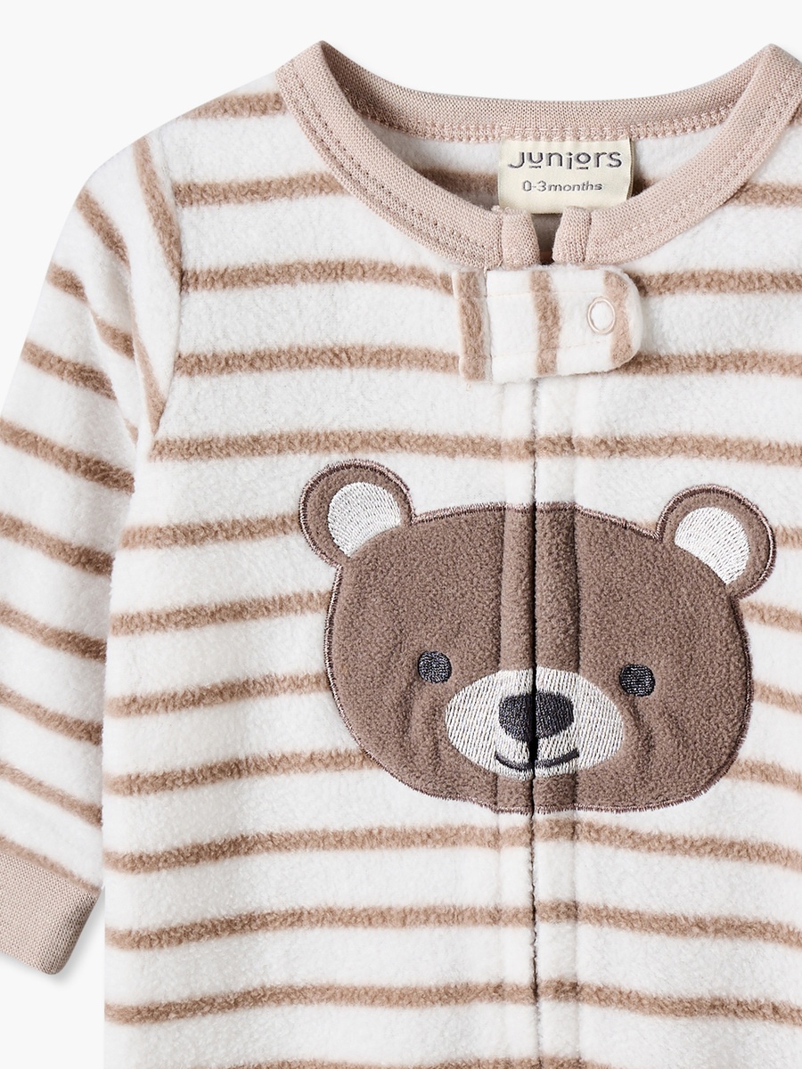 Pack of 2 Crew Neck Long Sleeves Sleepsuit with Teddy Bear Print