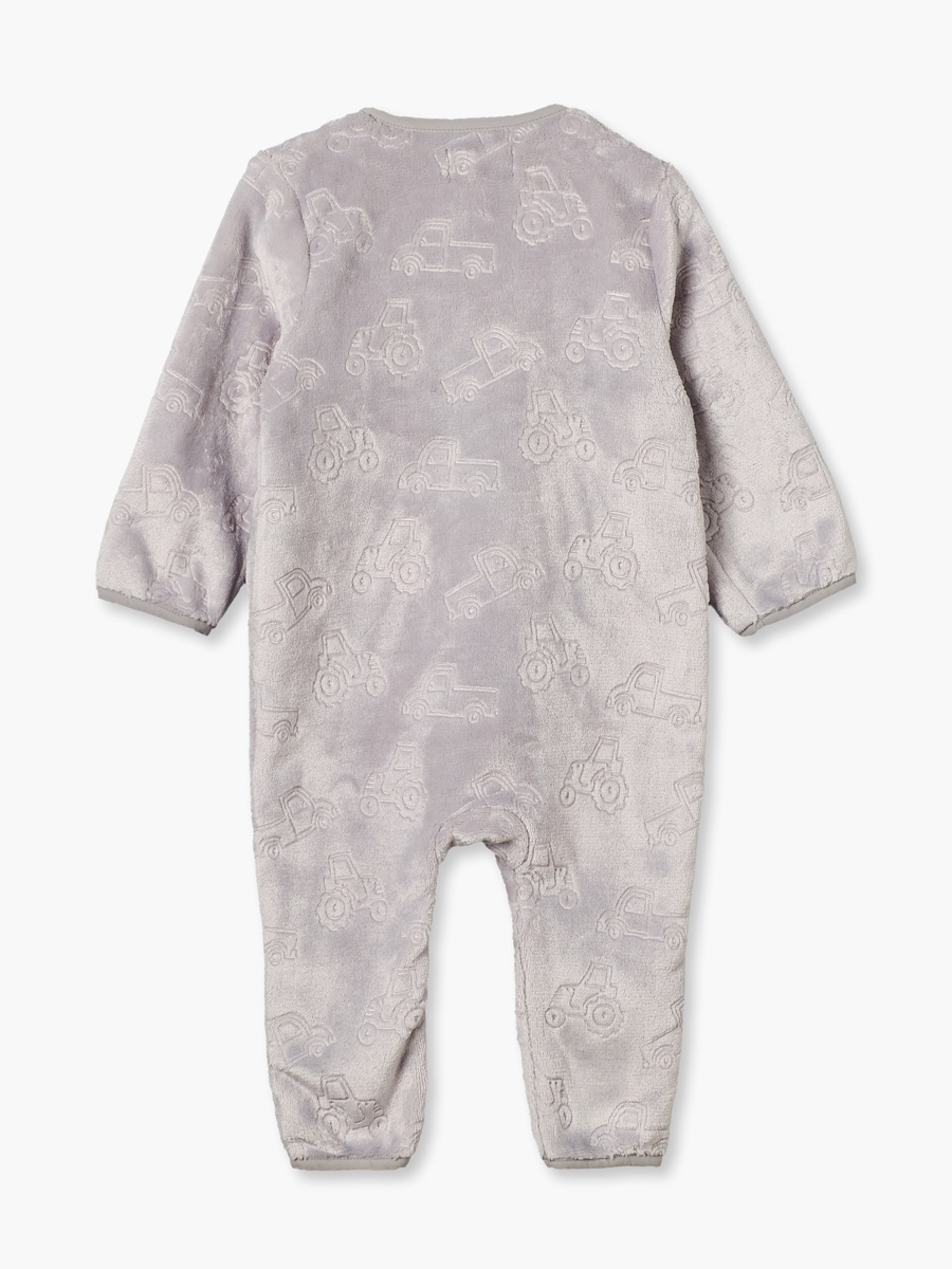 Crew Neck Long Sleeves Sleepsuit with Vehicle Embossing