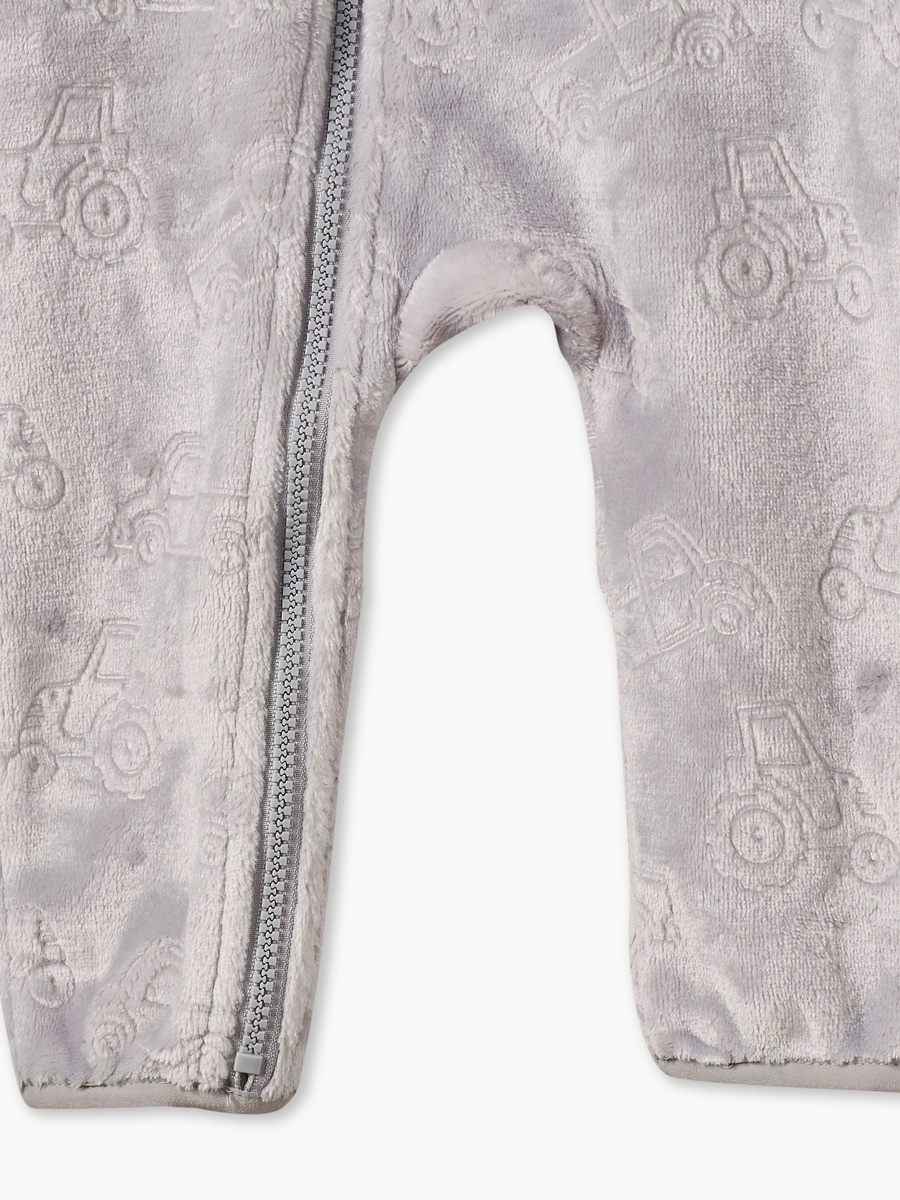 Crew Neck Long Sleeves Sleepsuit with Vehicle Embossing