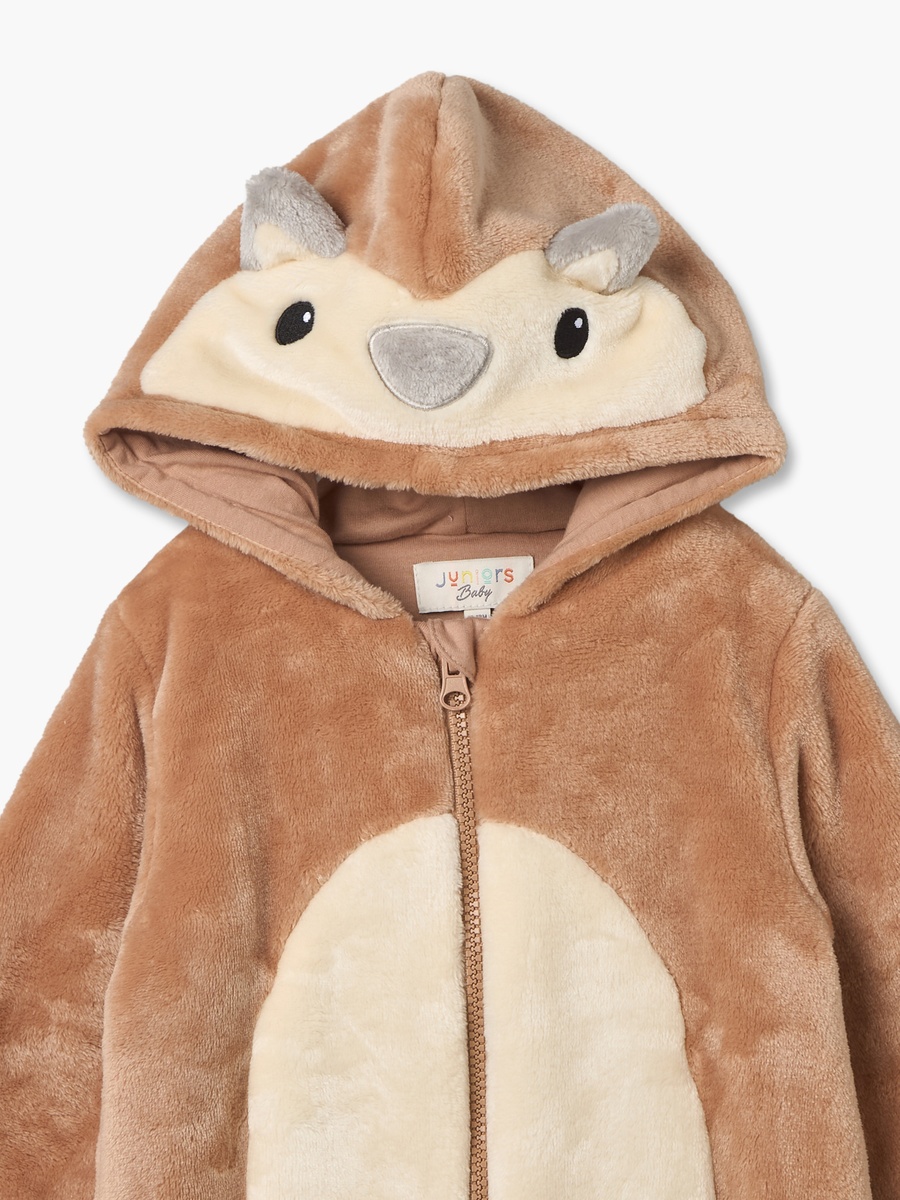 Hooded Long Sleeves Coverall with Panda Design
