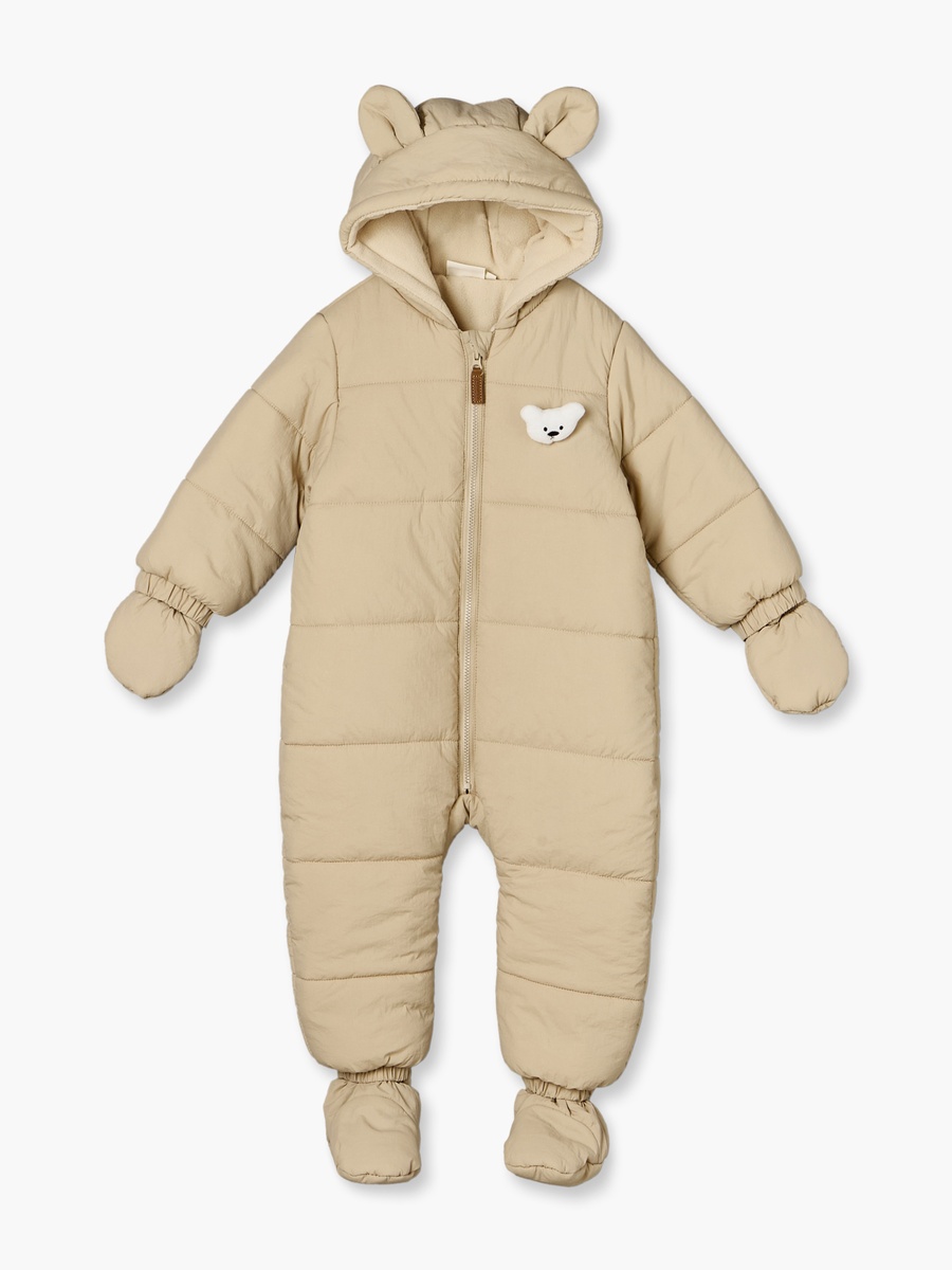 Hooded Neck Long Sleeves Coverall with Ear Applique