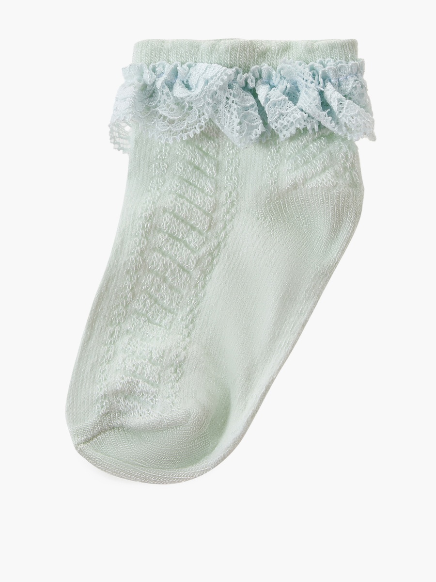 Pack of 2 Baby Girls Socks with Lace Trim
