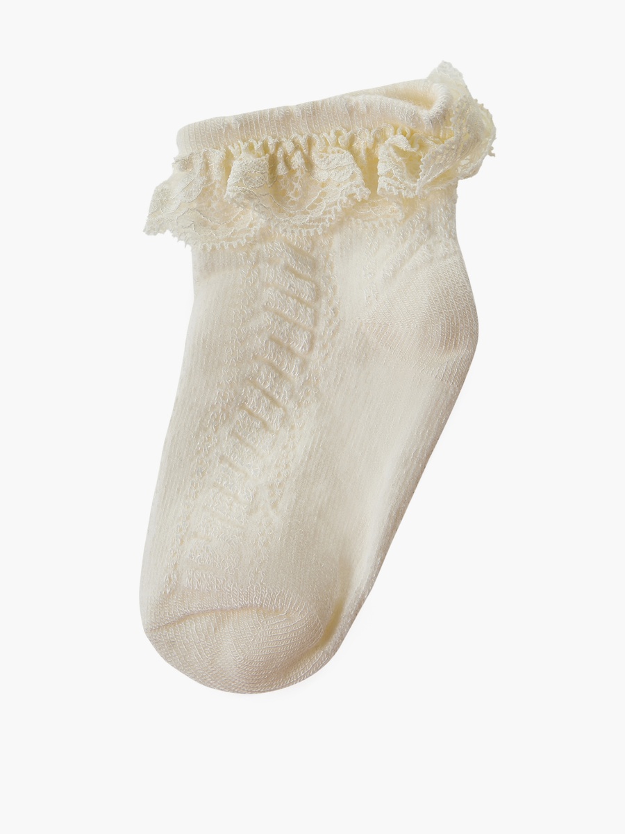 Pack of 2 Baby Girls Socks with Lace Trim