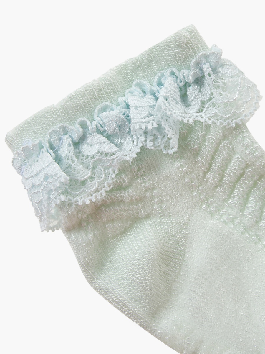 Pack of 2 Baby Girls Socks with Lace Trim