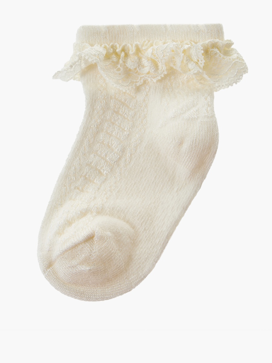 Pack of 2 Baby Girls Socks with Lace Trim