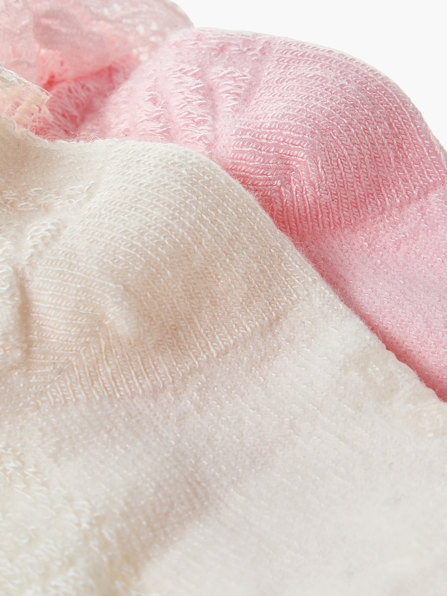 Pack of 2 Baby Girls Socks with Lace Trim