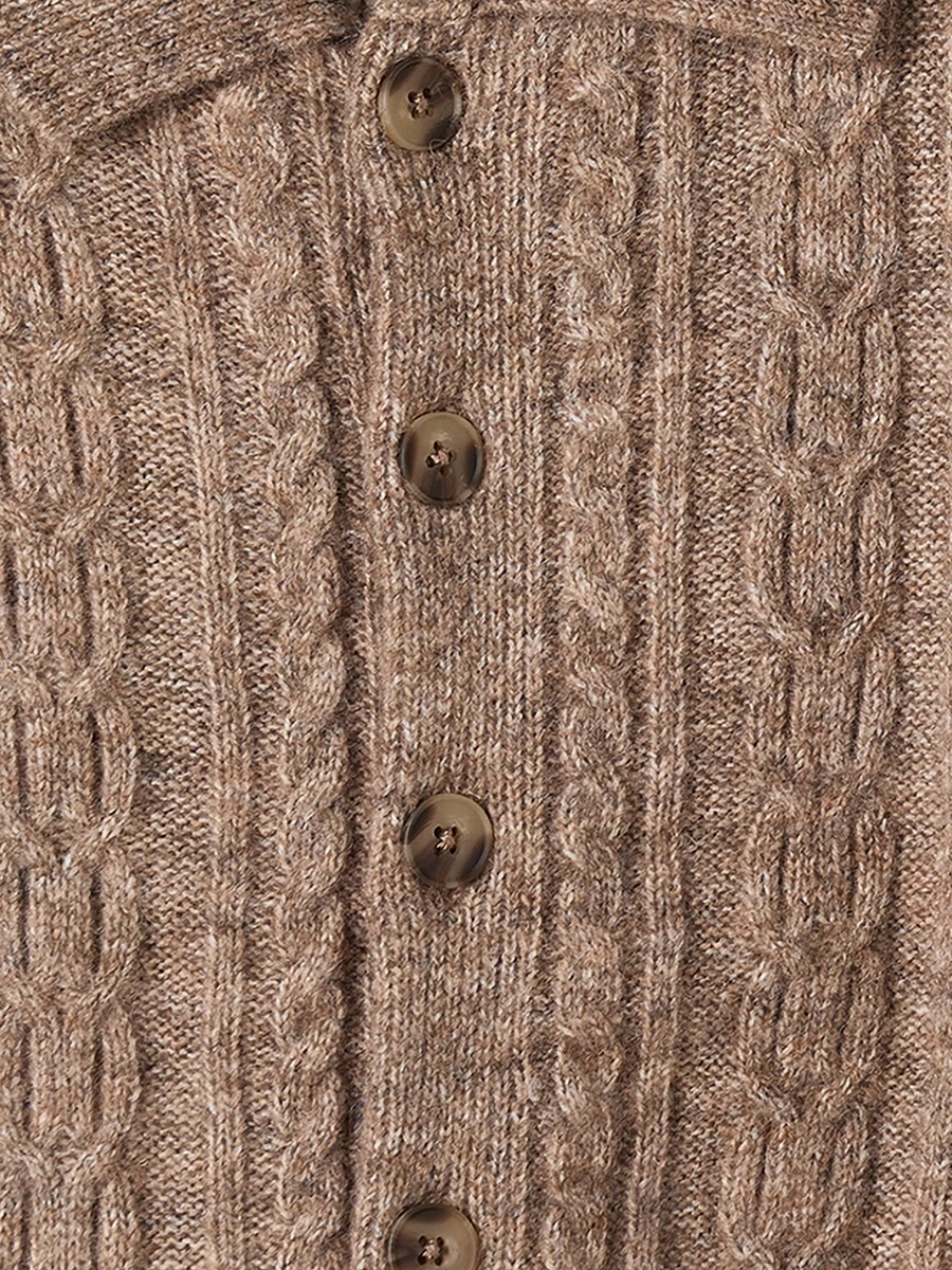 كارديجان محبوك بتصميم كابل وأكمام طويلة