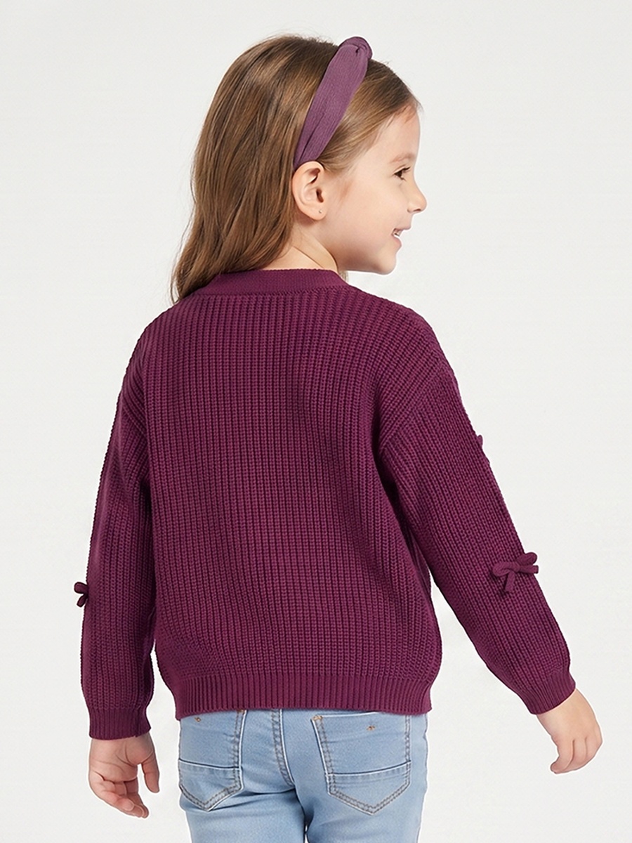 Bow Detail Cardigan with Long Sleeves
