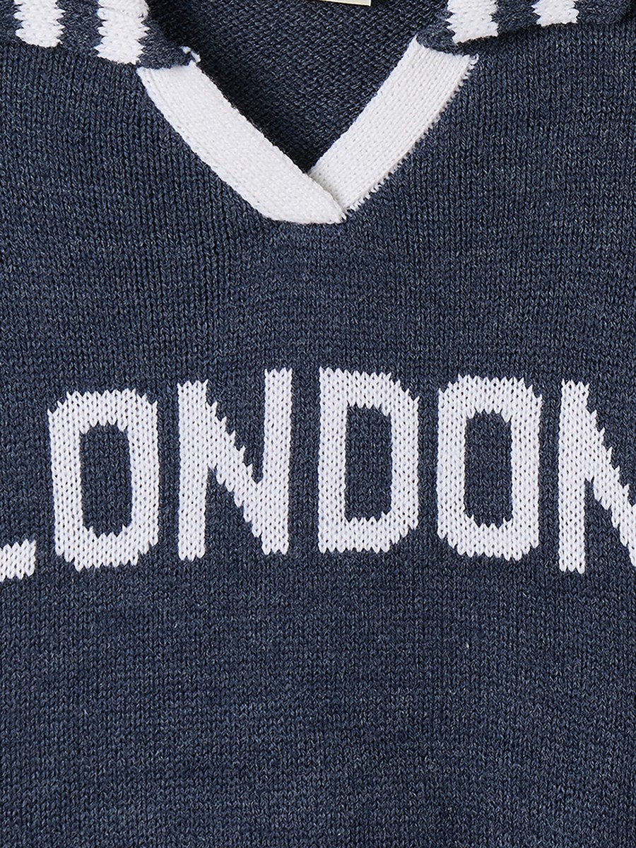 London Print Sweater with Long Sleeves