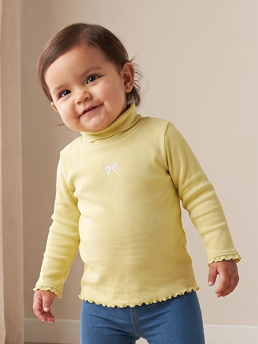 Pack of 2 Turtle Neck Long Sleeves Top with Floral Print