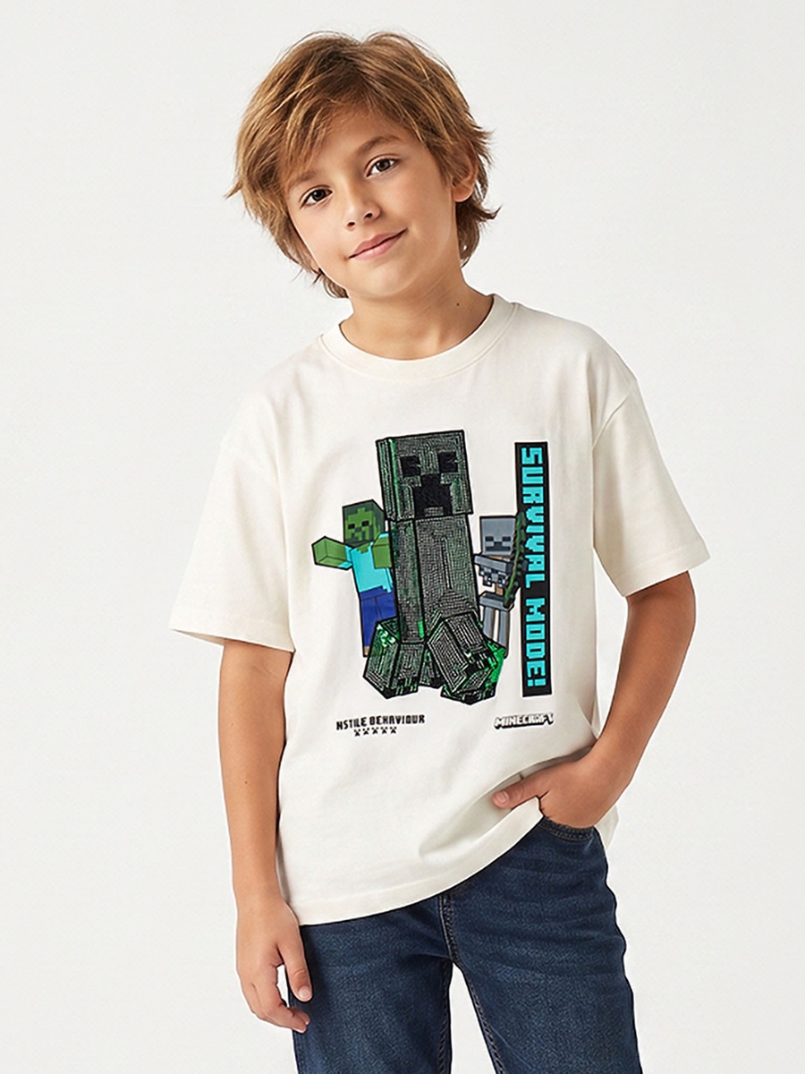 Crew Neck Short Sleeves T-Shirt with Graphic Print