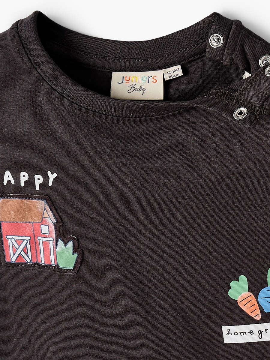 Pack of 3 Crew Neck Short Sleeves T-Shirt with Farm Print