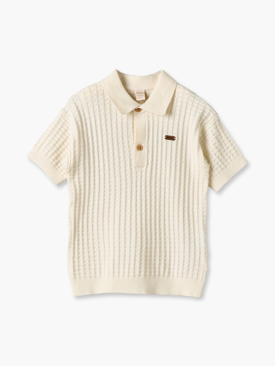 Short Sleeves Polo T-Shirt with Texture
