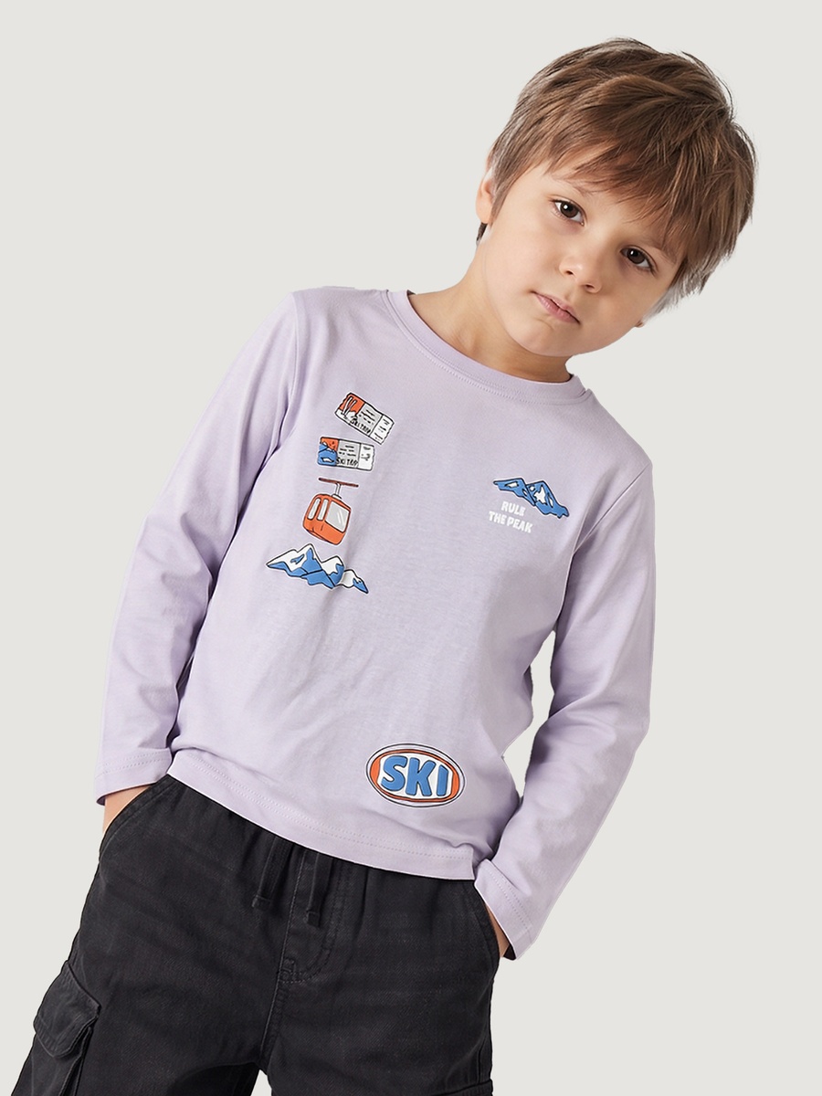 Crew Neck Long Sleeves T-Shirt with Graphic Print