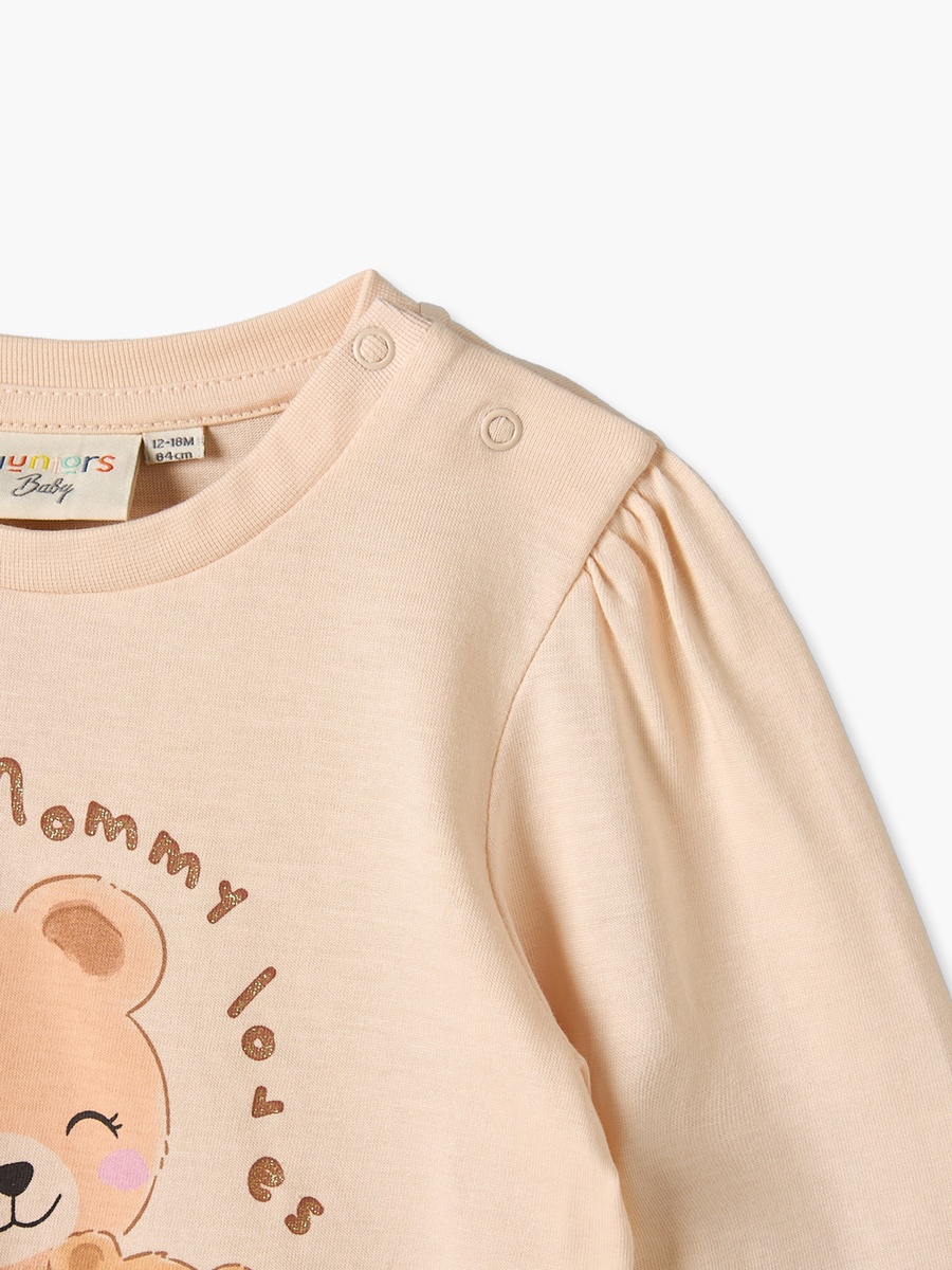 Pack of 2 Long Sleeves T-Shirt with Teddy Bear Print