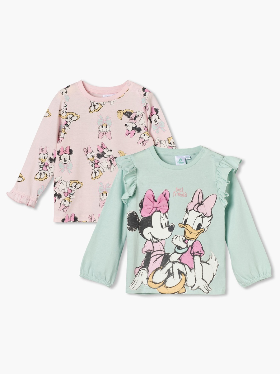 Pack of 2 Crew Neck Long Sleeves T-Shirt with Minnie Mouse and Daisy Print