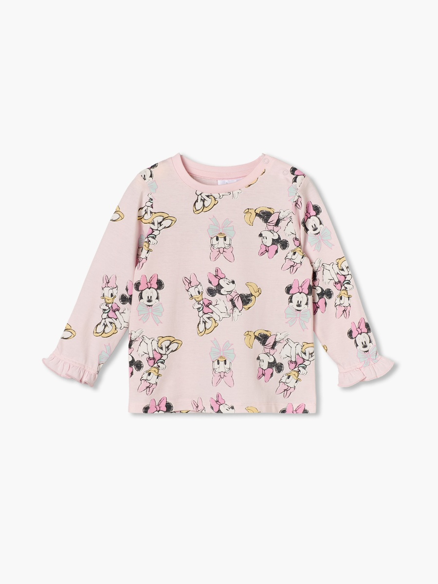 Pack of 2 Crew Neck Long Sleeves T-Shirt with Minnie Mouse and Daisy Print
