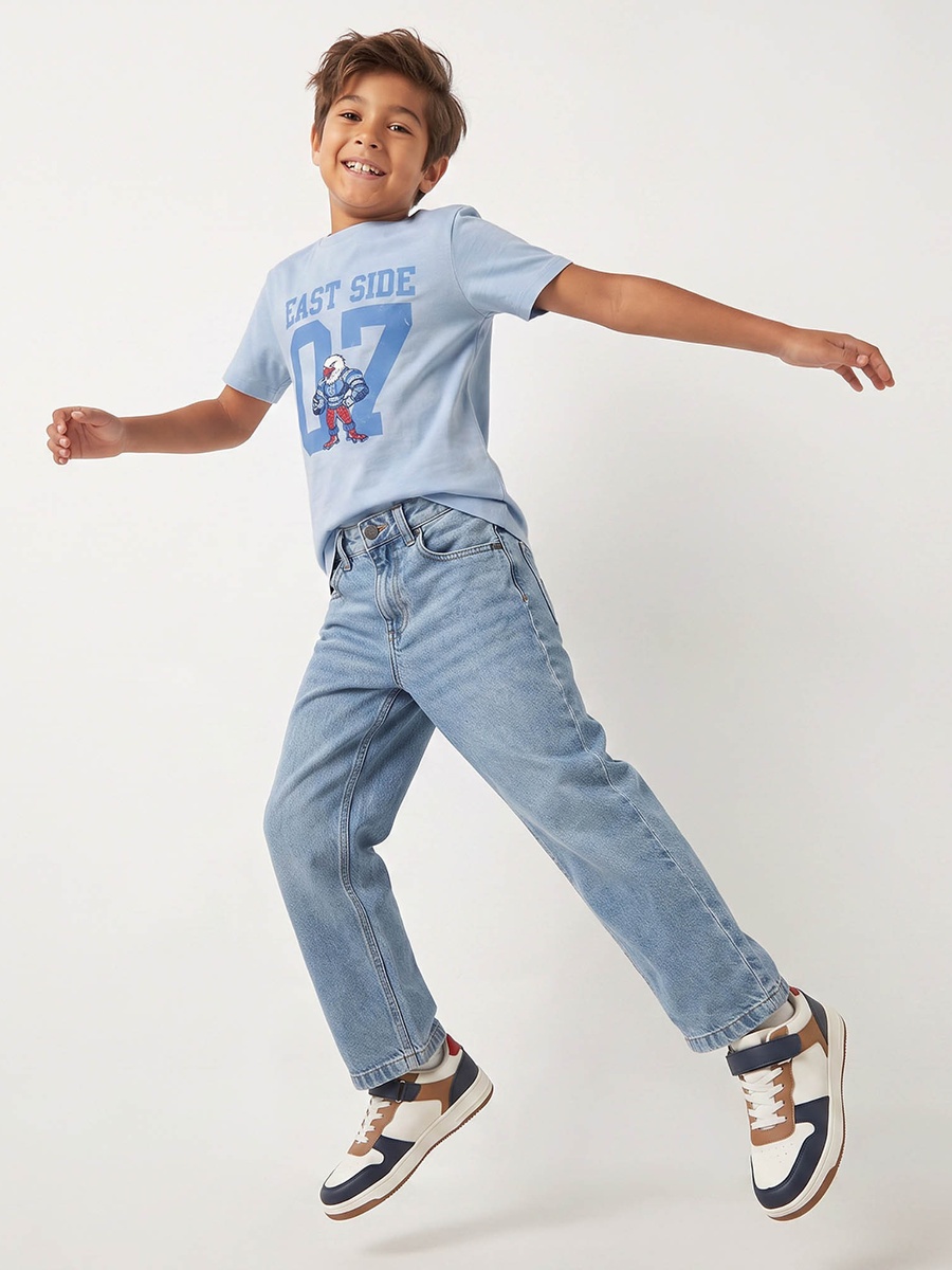 Crew Neck Short Sleeves T-Shirt with Slogan Print