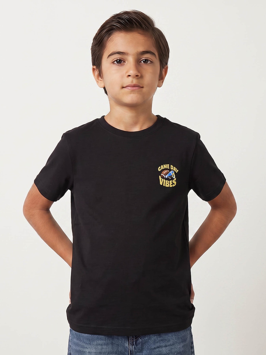 Crew Neck Short Sleeves T-Shirt with Slogan Print