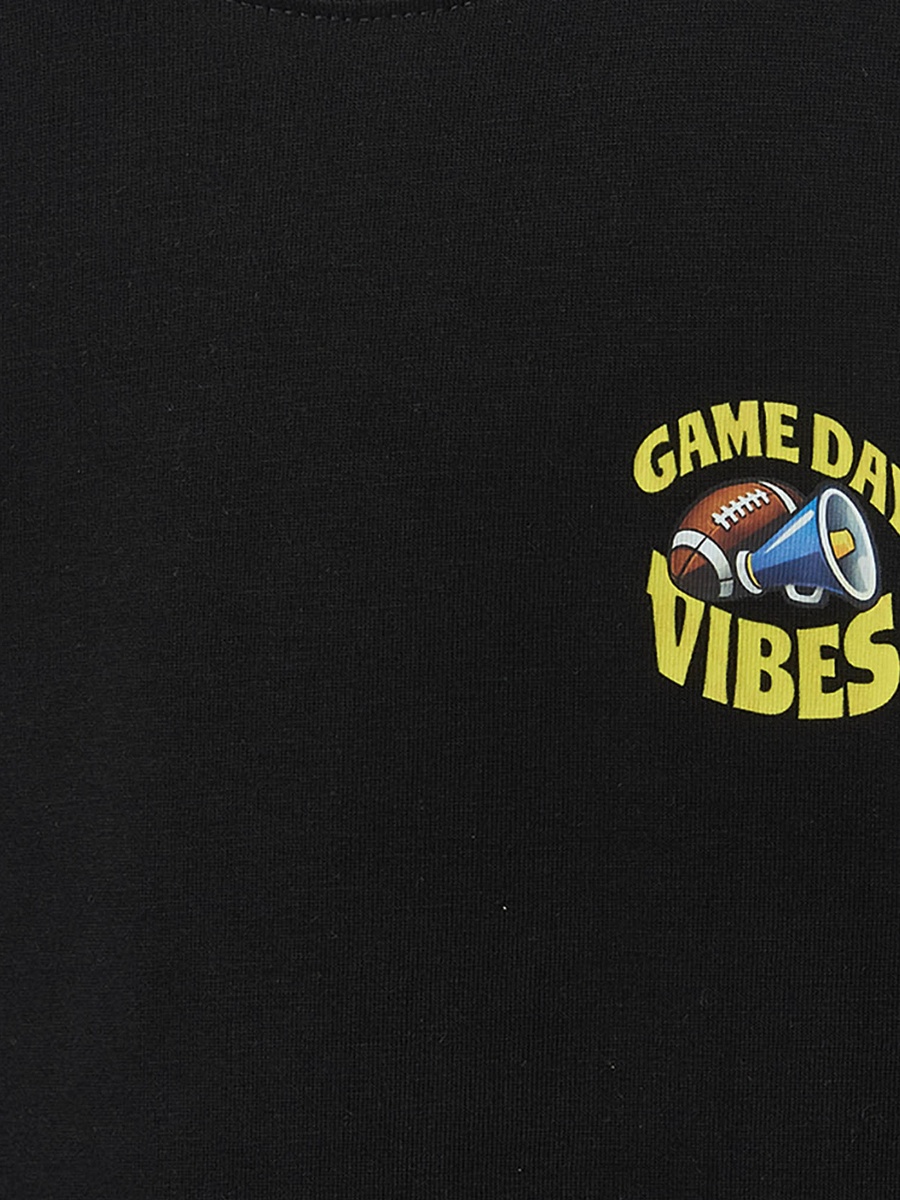Crew Neck Short Sleeves T-Shirt with Slogan Print