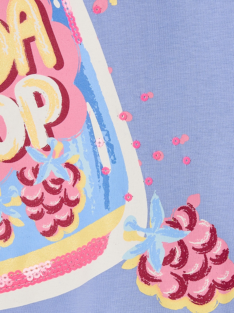 Crew Neck Short Sleeves T-Shirt with Butterfly Print