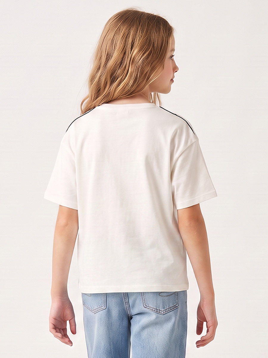 Crew Neck Short Sleeves T-Shirt with Bow Applique
