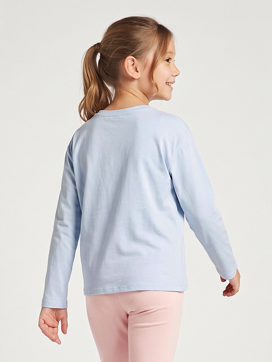 Crew Neck Long Sleeves T-Shirt with Stitch Print