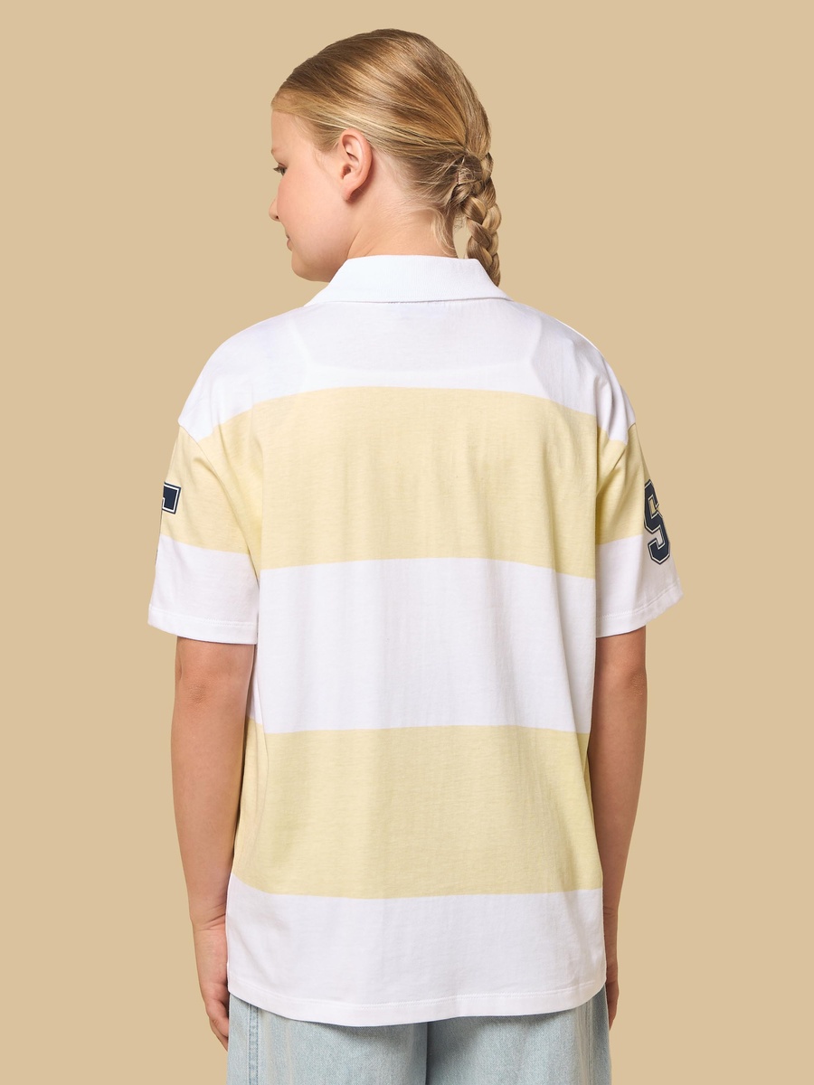 Stranger Things Print Oversized Cotton Polo T-Shirt