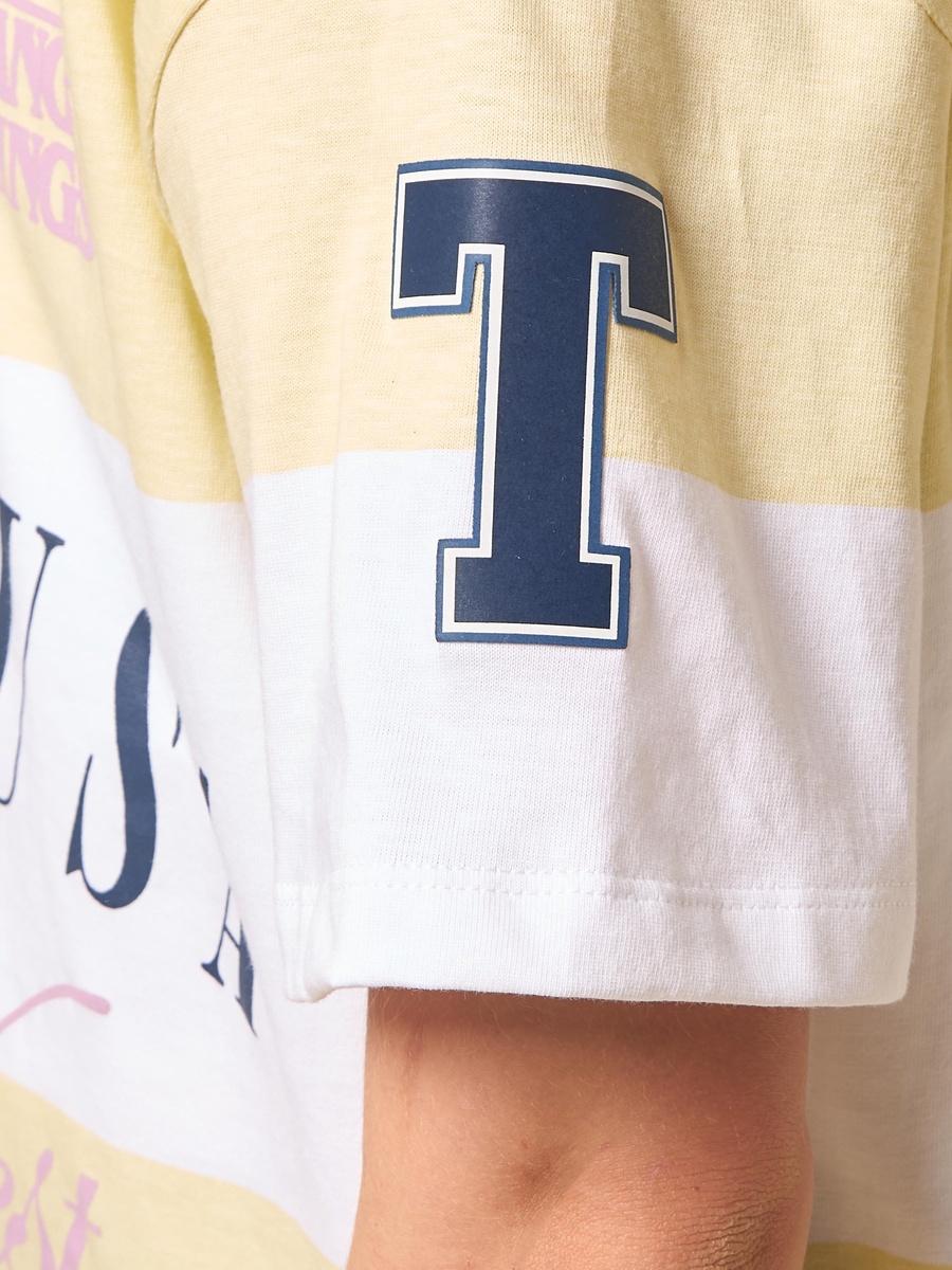 Stranger Things Print Oversized Cotton Polo T-Shirt