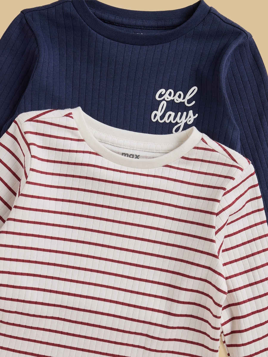 عبوة من طقمين بيجاما مضلعة