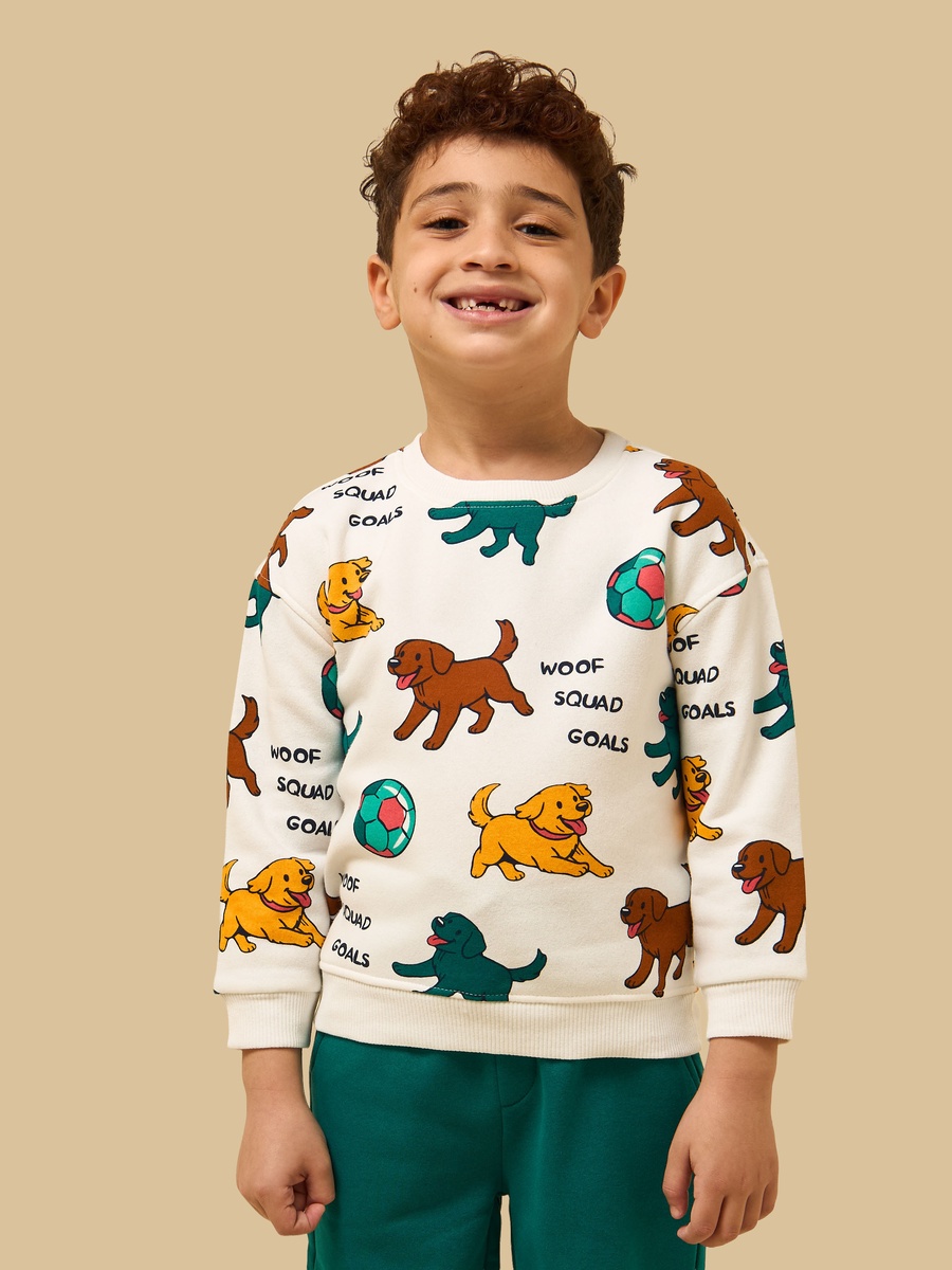 Puppy Print Sweatshirt and Joggers Set