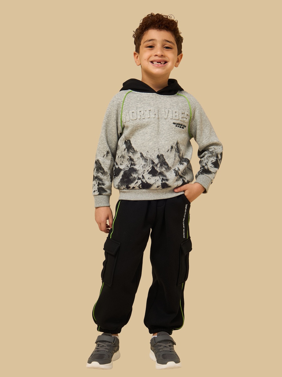 Graphic Print Hooded Sweatshirt and Joggers Set