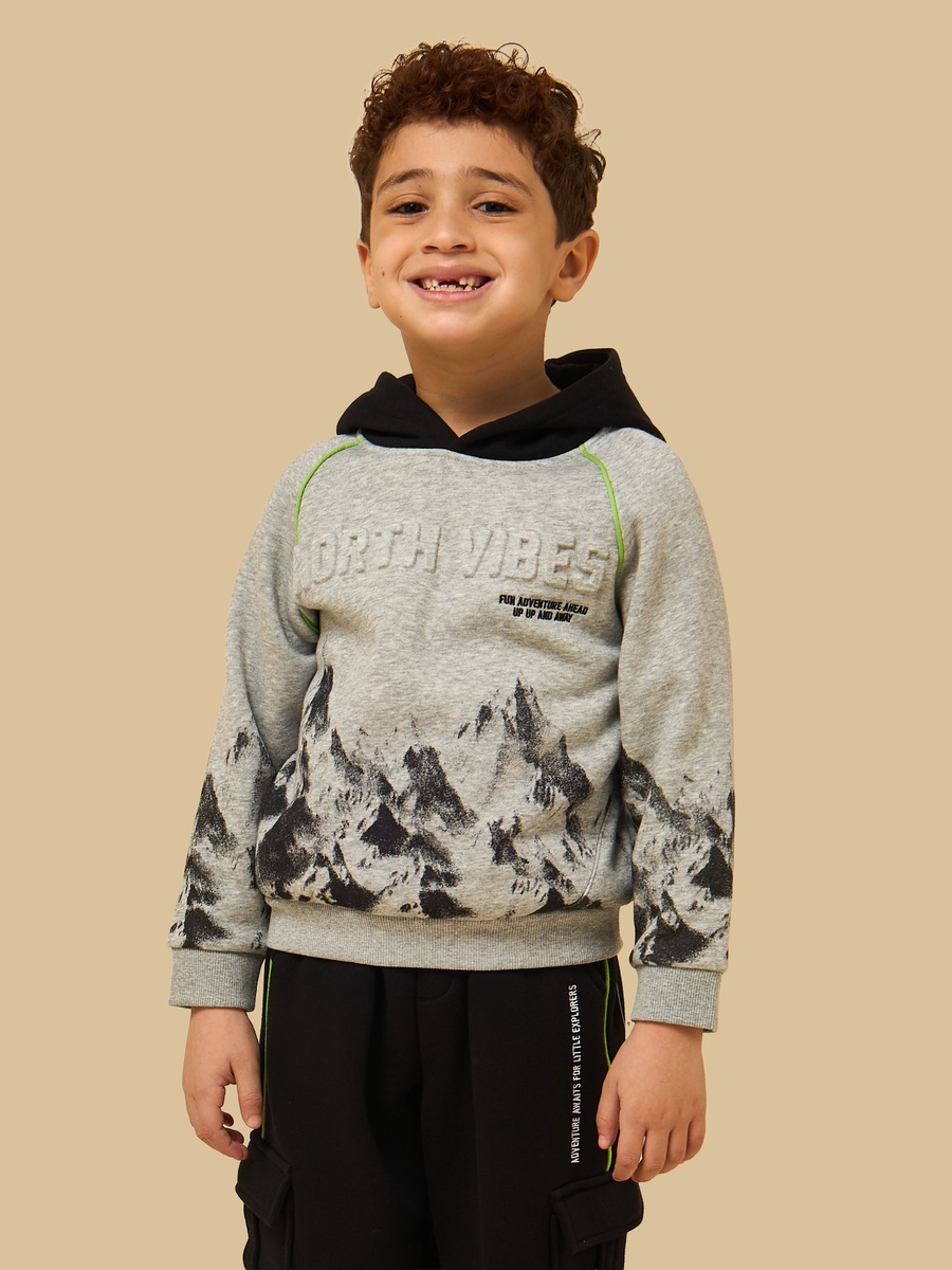 Graphic Print Hooded Sweatshirt and Joggers Set
