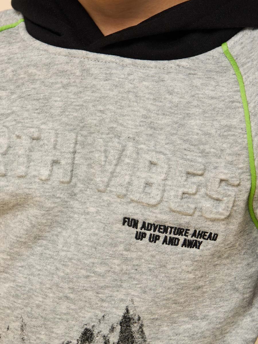 Graphic Print Hooded Sweatshirt and Joggers Set
