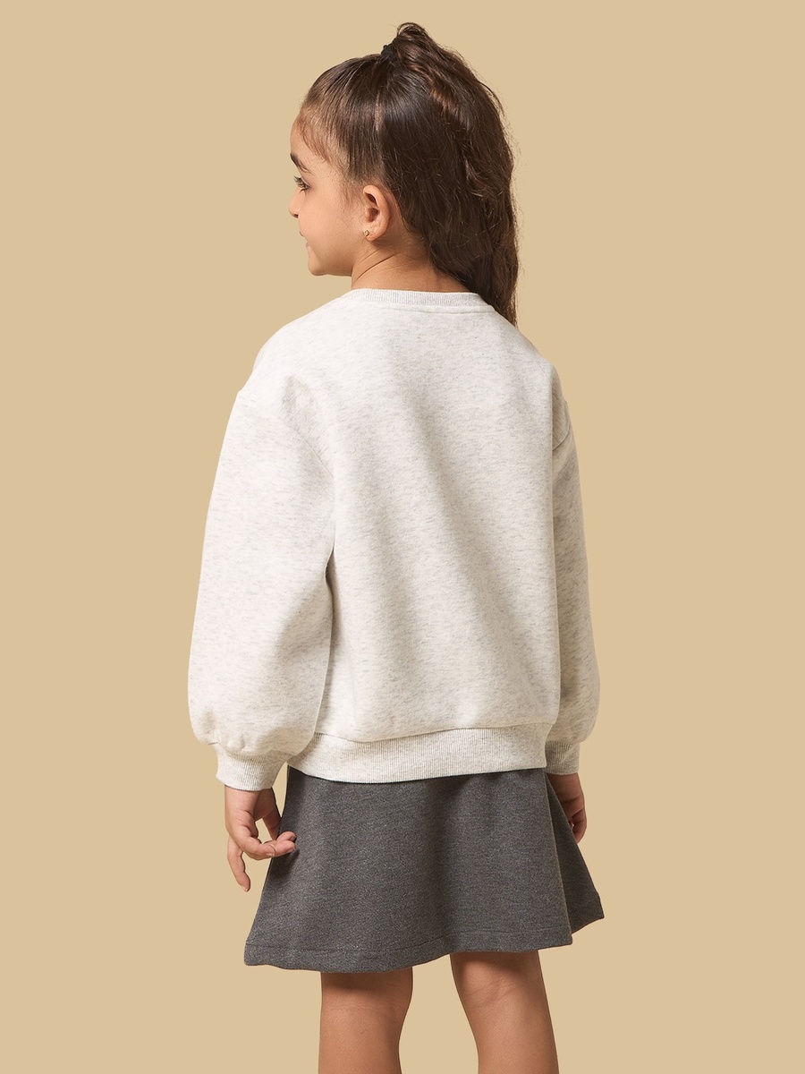 Bow Embellished Sweatshirt and Skirt Set