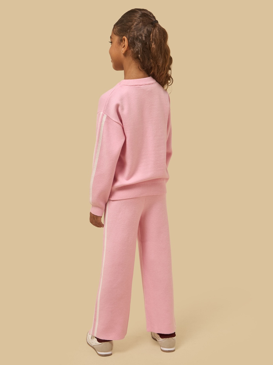 Varsity Print Sweater and Wide Leg Pants Set