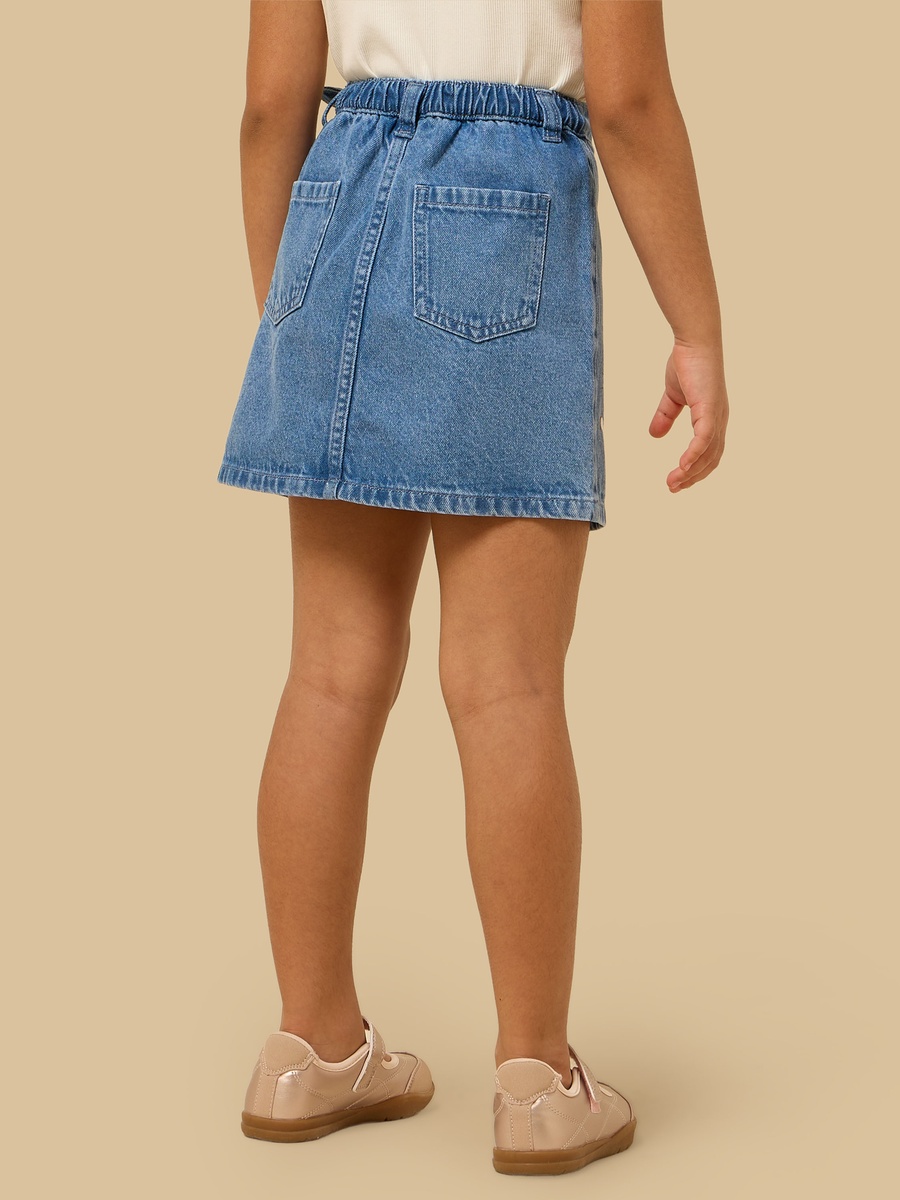 Gabbys Print Denim Cotton Skirt