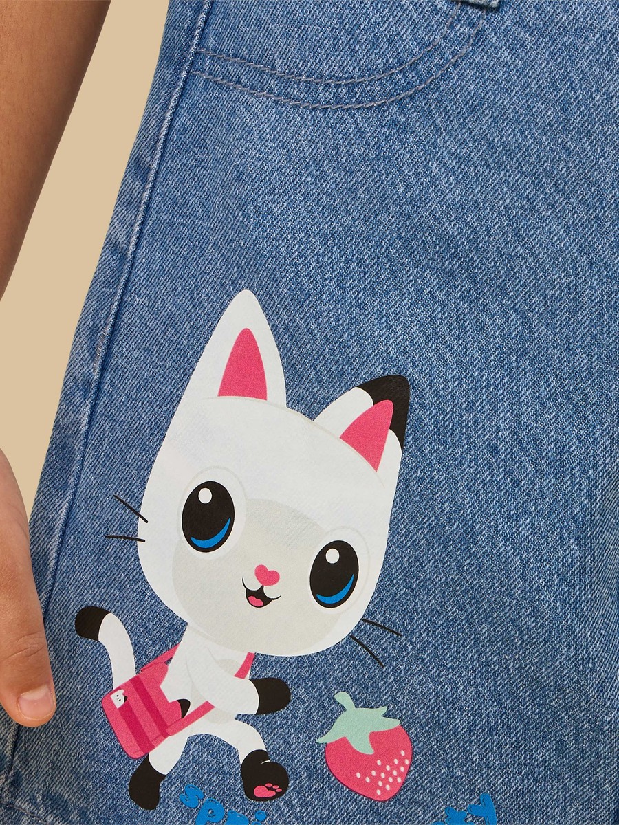 Gabbys Print Denim Cotton Skirt