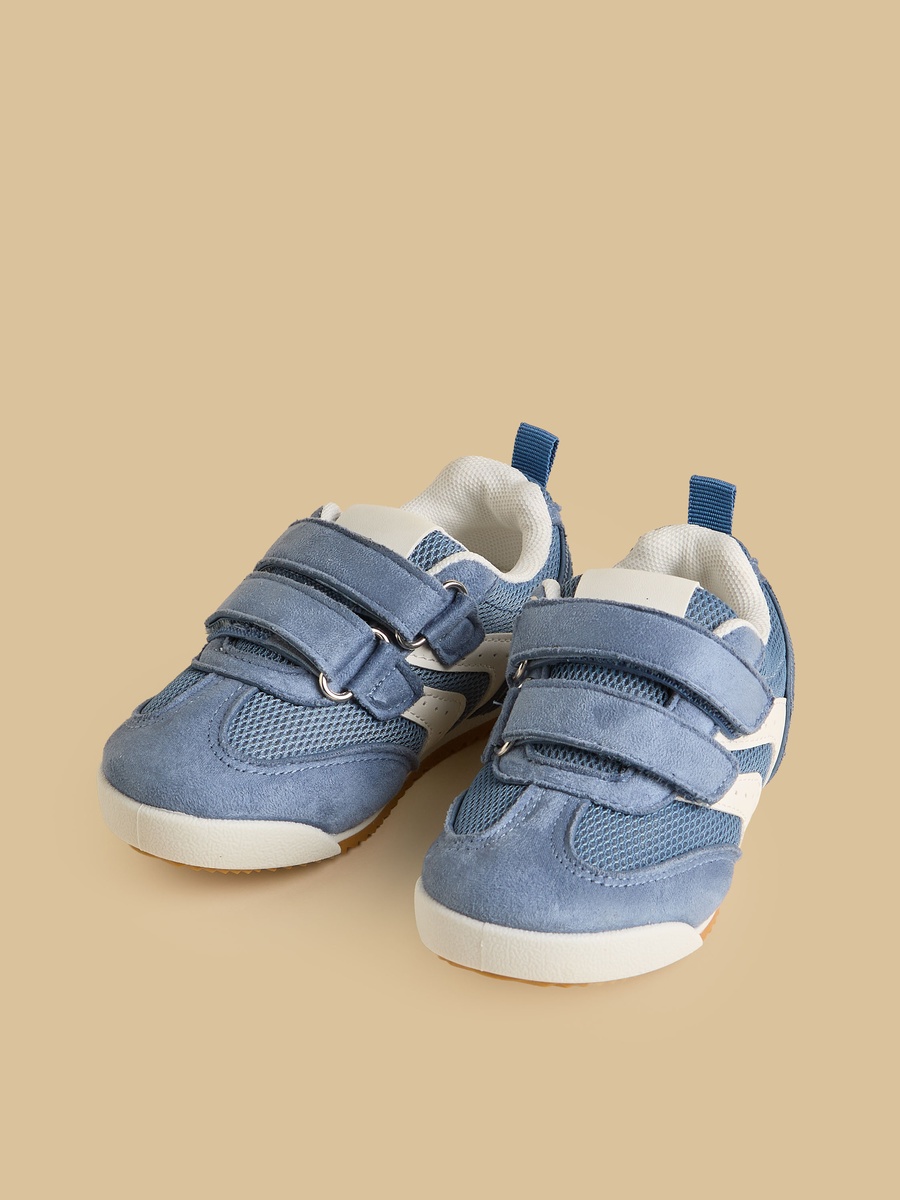 Textured Sneakers with Hook and Loop Closure
