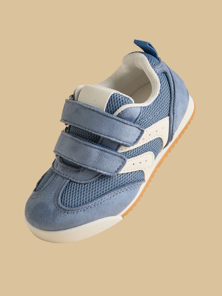 Textured Sneakers with Hook and Loop Closure