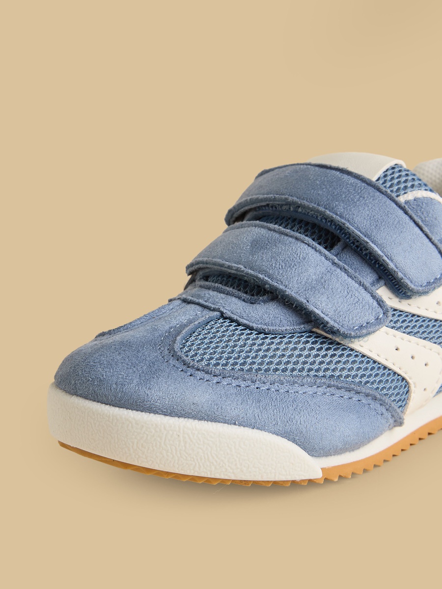 Textured Sneakers with Hook and Loop Closure