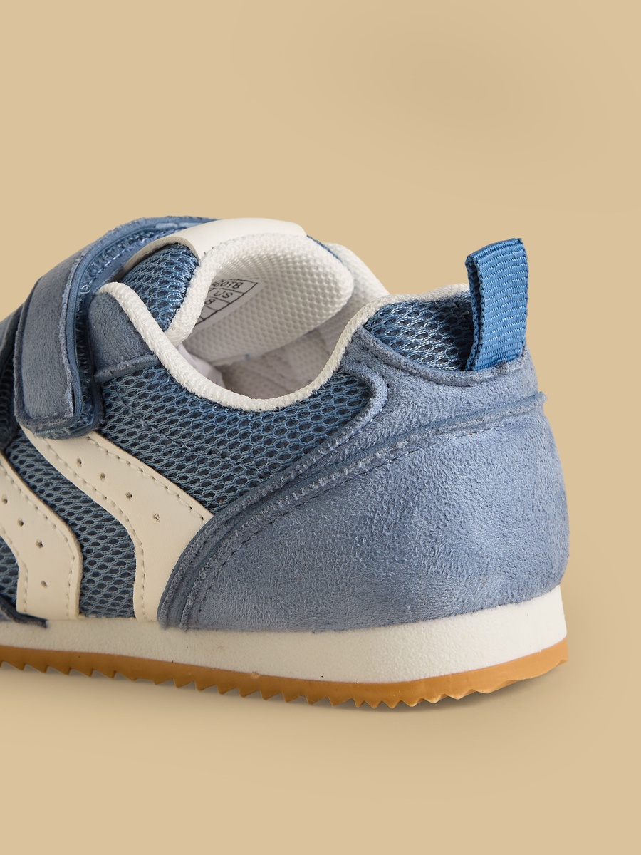 Textured Sneakers with Hook and Loop Closure