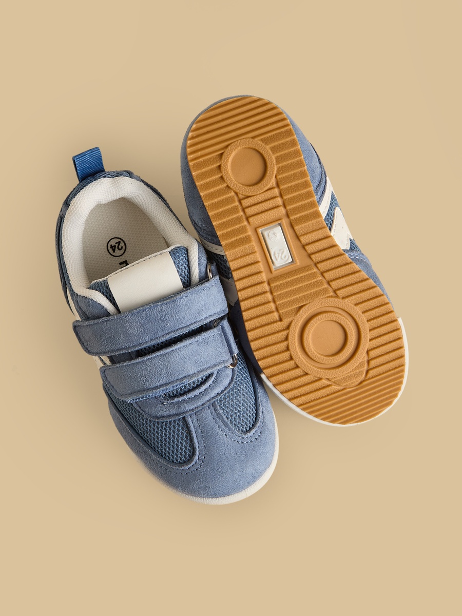 Textured Sneakers with Hook and Loop Closure